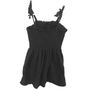 Black tank top with shoulder ties